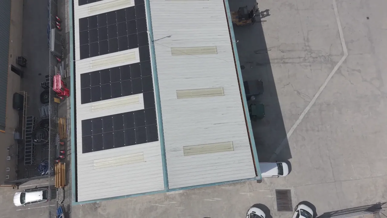 Frame from the Aylward Heavy Haulage solar project film