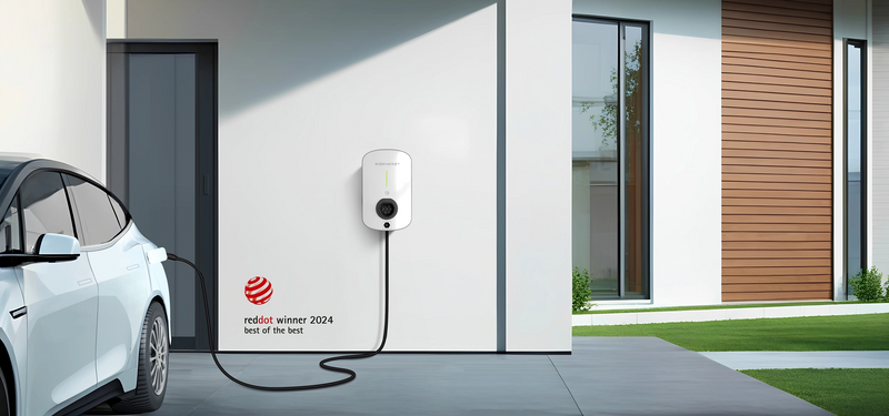 Sigenergy illustration of a wall mounted EV charger connected to a car.