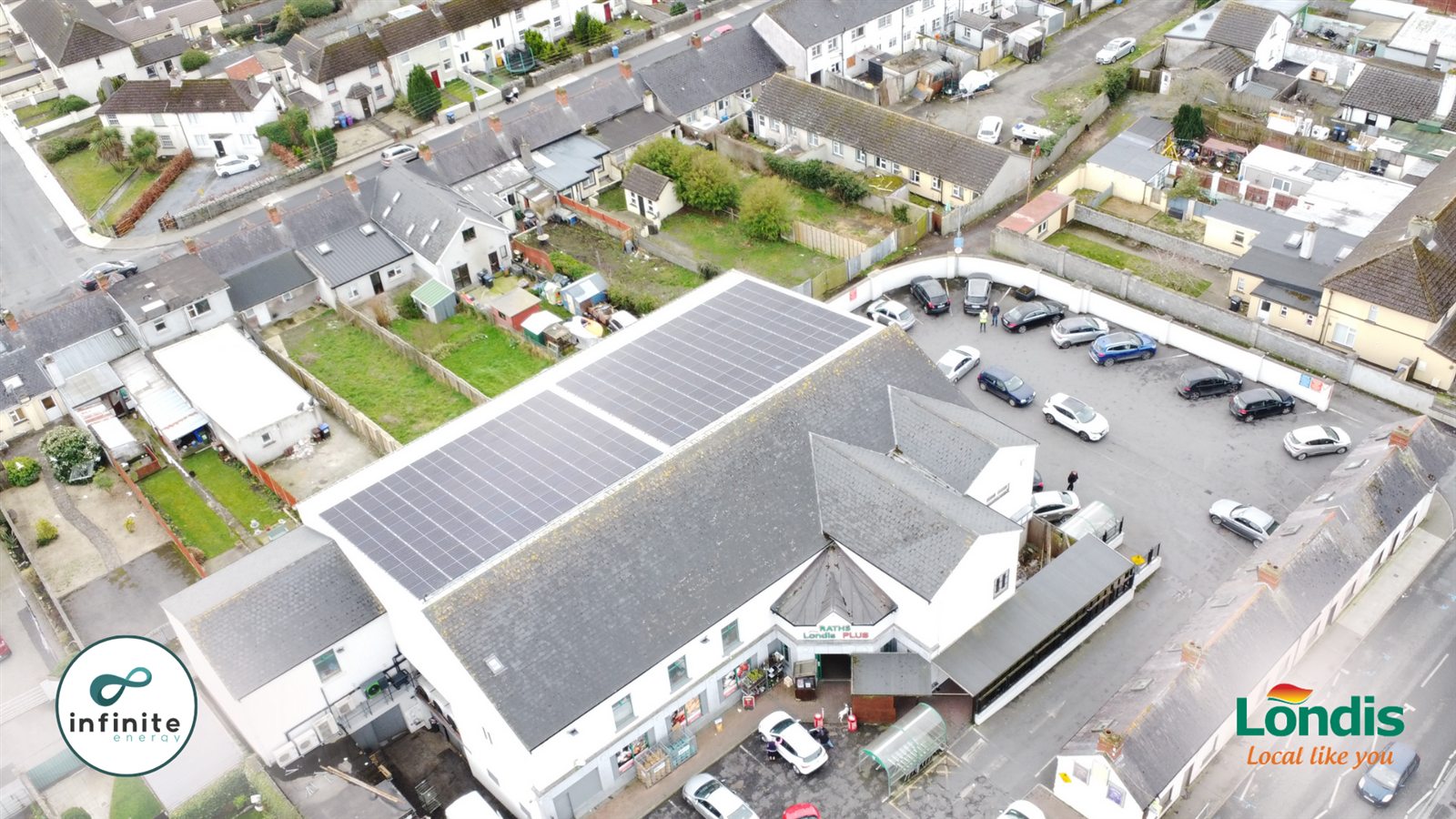 Infinite Energy solar project image for Raths Londis Carlow 74.62kWp Solar PV Installation